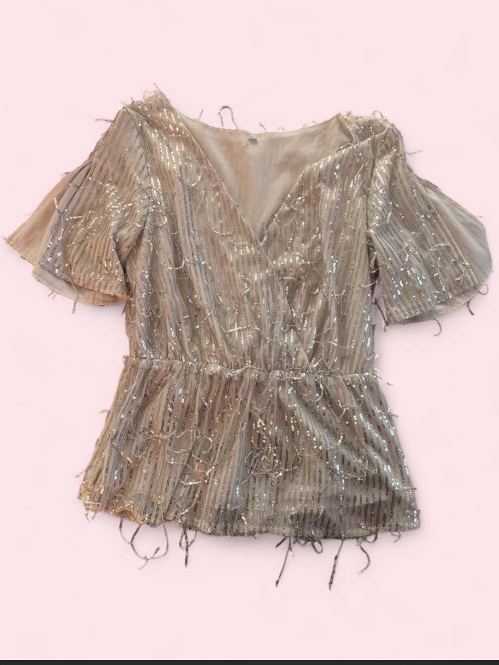 Vintage Sequin Wrap Top